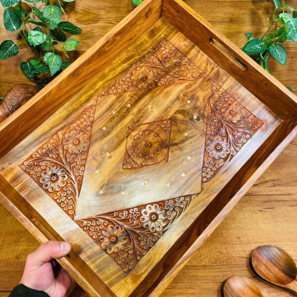 Tea Wagon-Wooden Trays Set -waoohanicrafts-pakistan