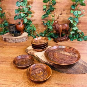 Classic Wooden Plate Set-waoo-handicrafts-pakistan