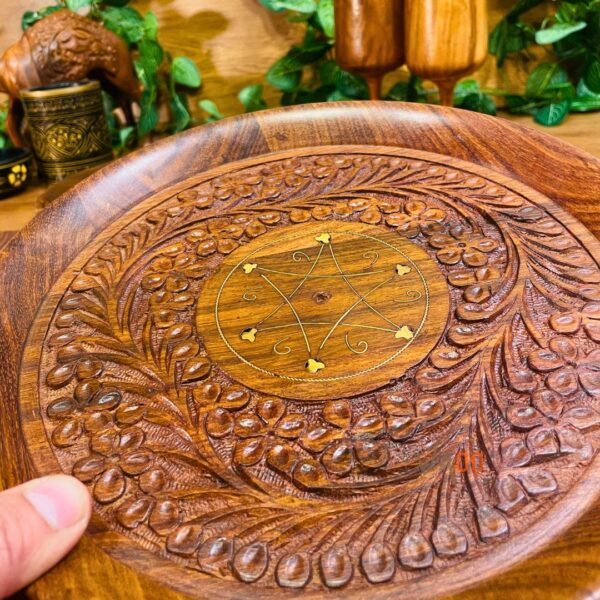 Wooden Rustic Platter-waoo-handicrafts-pakistan-online