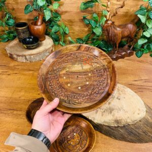 Classic Wooden Plate Set-waoo-handicrafts-pakistan