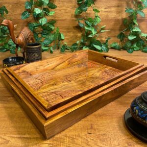 Tea Wagon-Wooden Trays Set -waoohanicrafts-pakistan