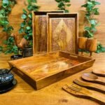 Tea Wagon-Wooden Trays Set -waoohanicrafts-pakistan